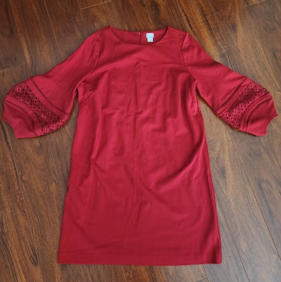 Chico's Red Balloon Sleeve Dress - Picture 2 of 4